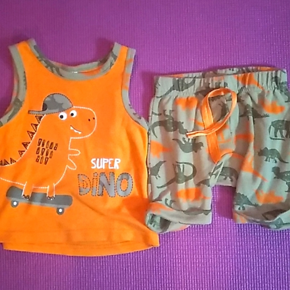 3T Boys Super Dino Shorts Set